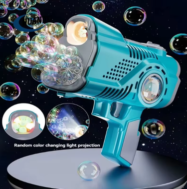 12 Holes Rechargeable Space Bubble Gun - Blue